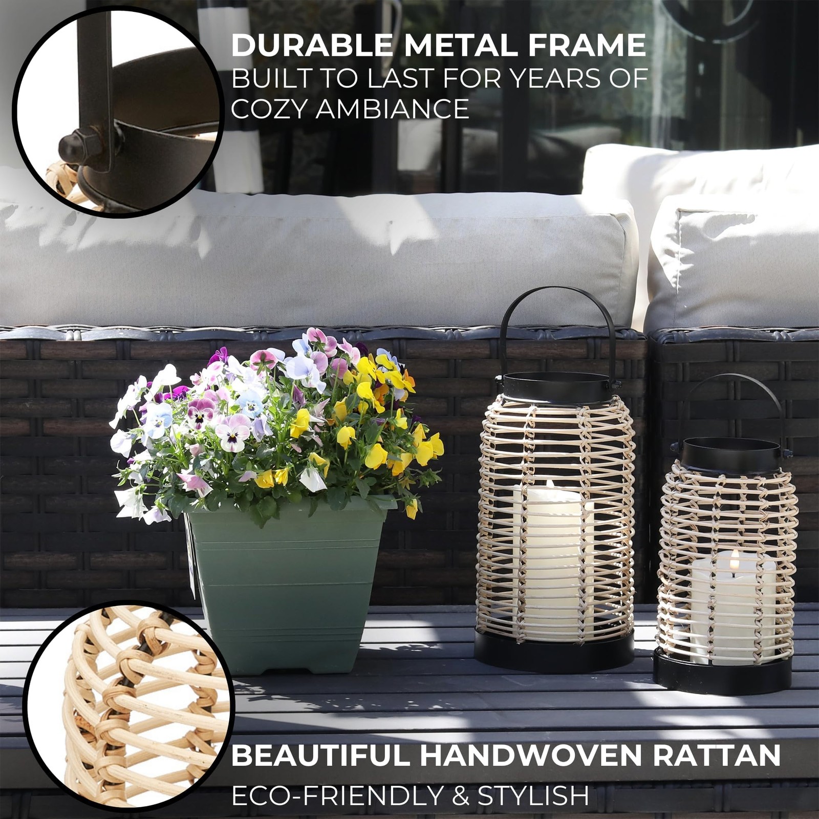 Natural Rattan Boho Lanterns – Handcrafted Chic Decor to Enhance Your Home – …