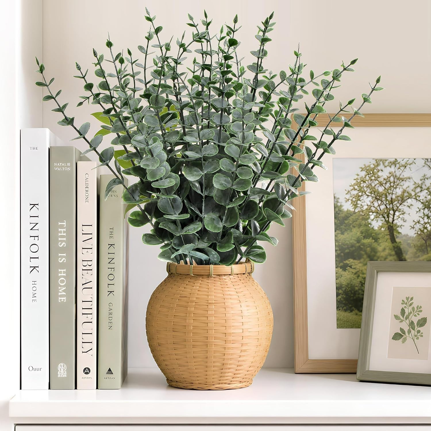 40pcs Artificial Eucalyptus Stems Fake Eucalyptus Leaves Greenery Stems for I…