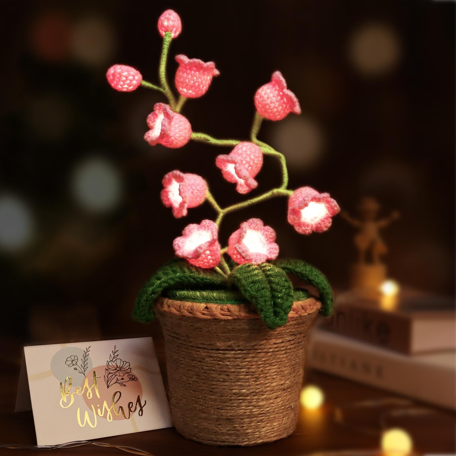 Lily of The Valley Lamp, Crochet Artificial Flowers with 10 Little Night Ligh…