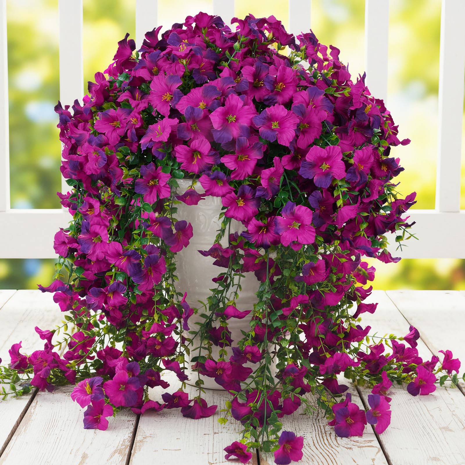 3PCS 396 Heads Artificial Morning Glory Flowers for Outdoors Faux Hanging Flo…