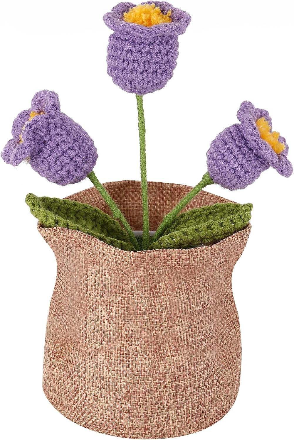 Crochet Flower Plant Gift, Blue Forget Me Not Desk Decor for Women | Crochet Flo