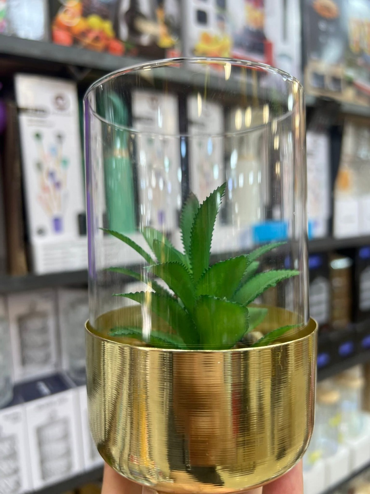 Gold Metal Wire Planter Artificial Succulent Pot Bird Crystal Modern Decor Gift