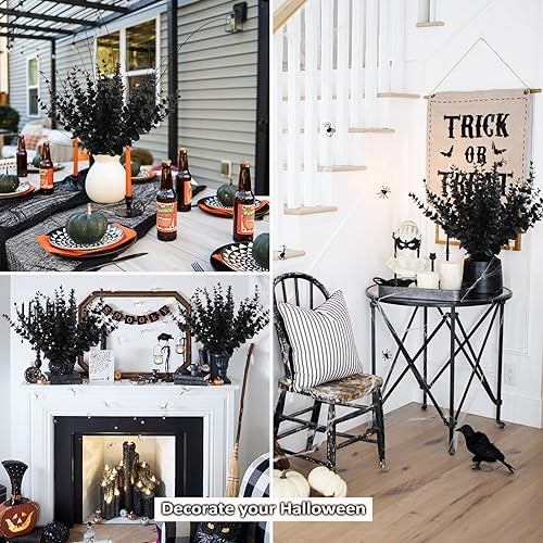 36Pcs Black Eucalyptus Leaves Stems 15in – 36pcs