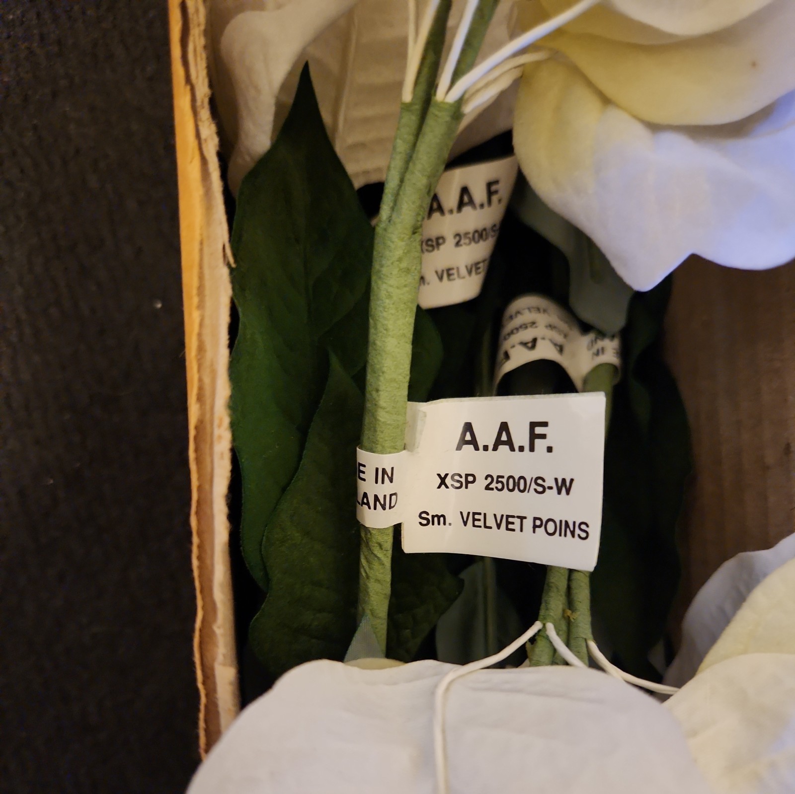 Artificial White Decorative Poinsettia Flowers 1 Dozen 25 Inch Long