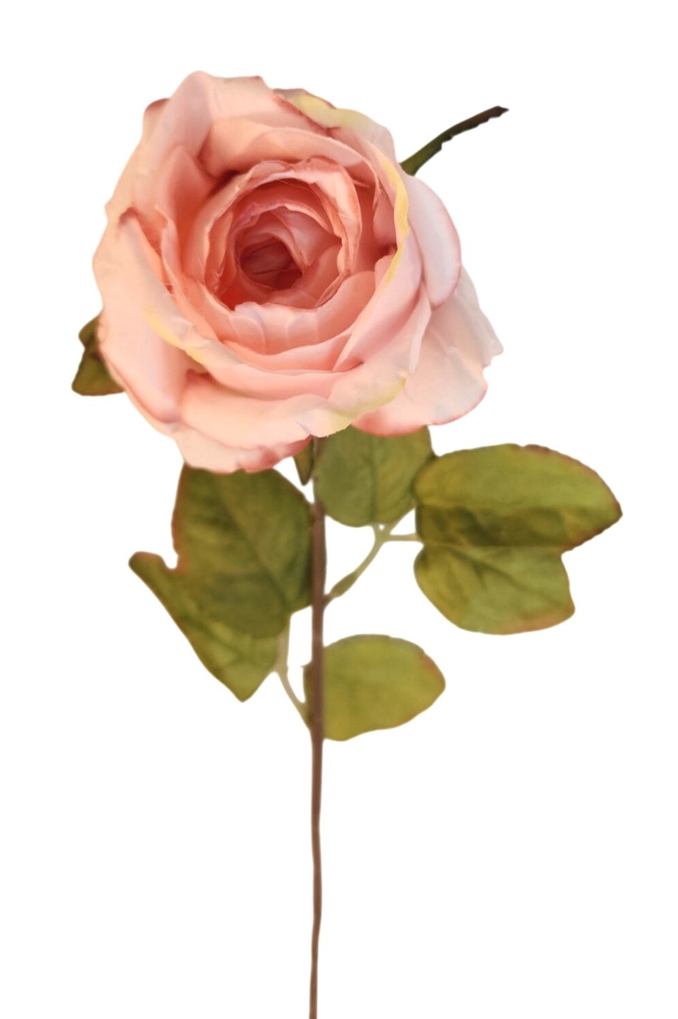 Blush Pink Artificial Roses Set Of 3 Fake Flower Stems Silk Roses Long Stem Wedd