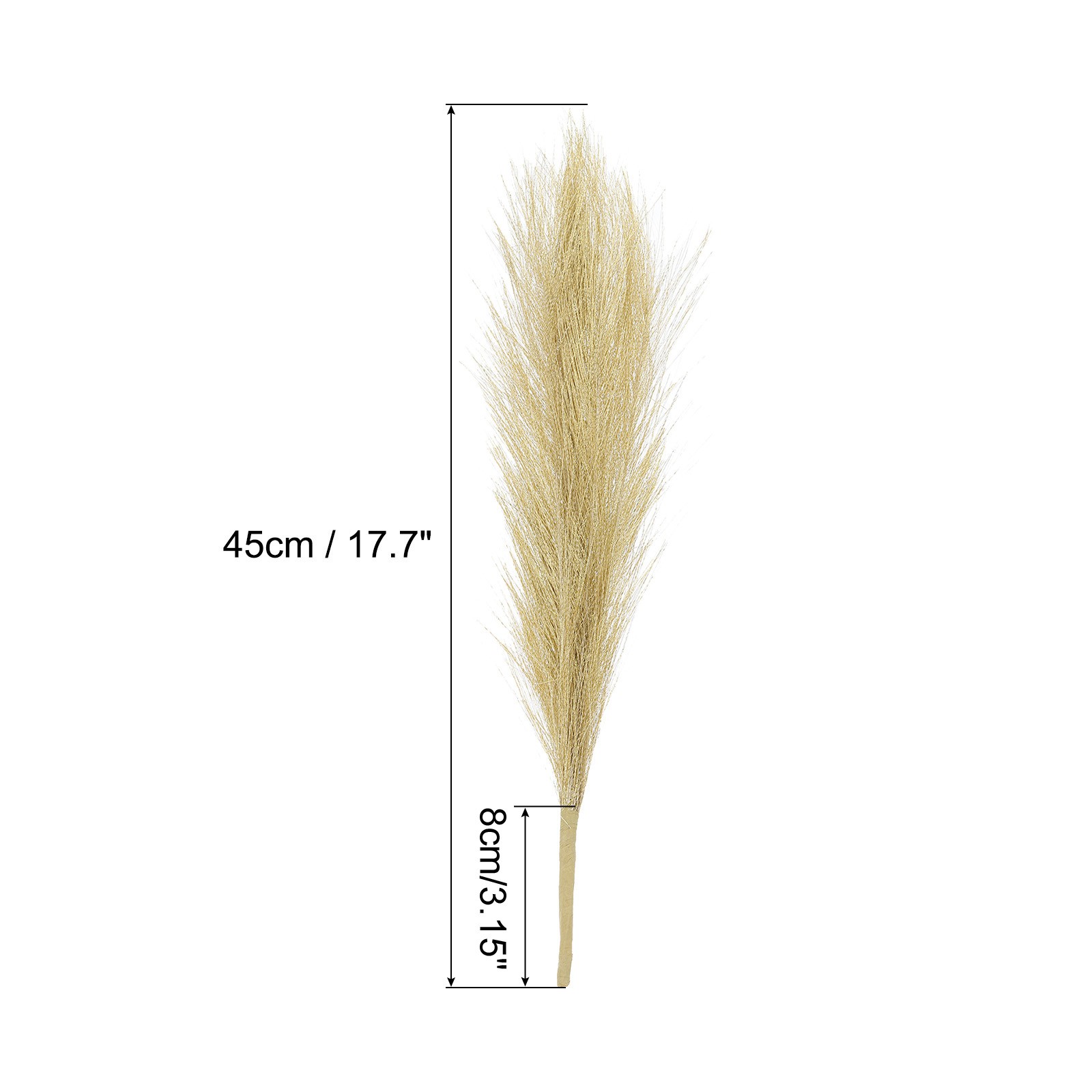 3Pcs Pampas Grass 17.7″ Fake Pampas Grass for Wedding Decoration Golden