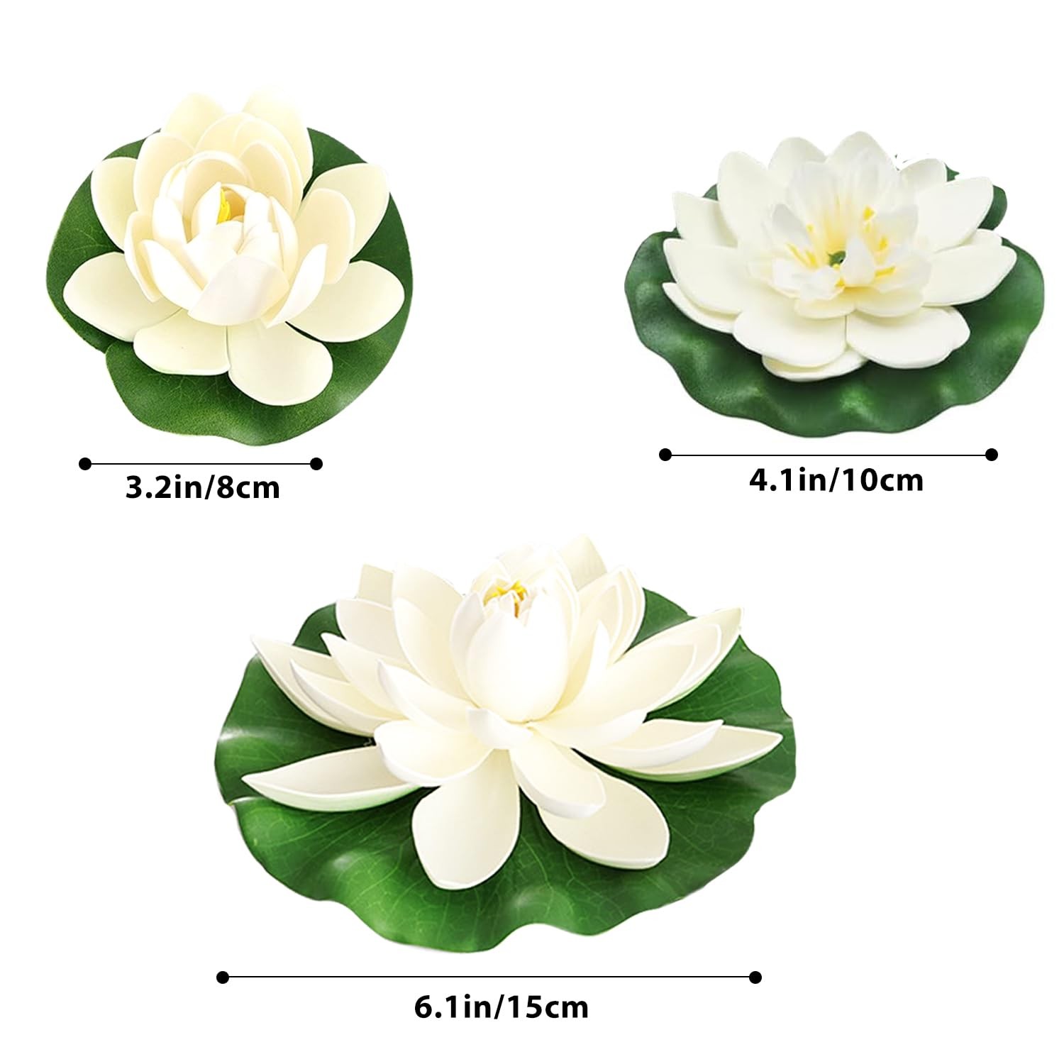 9PCS Artificial Floating Foam Lotus Flowers with Artificial Lotus Leaves: Lil…