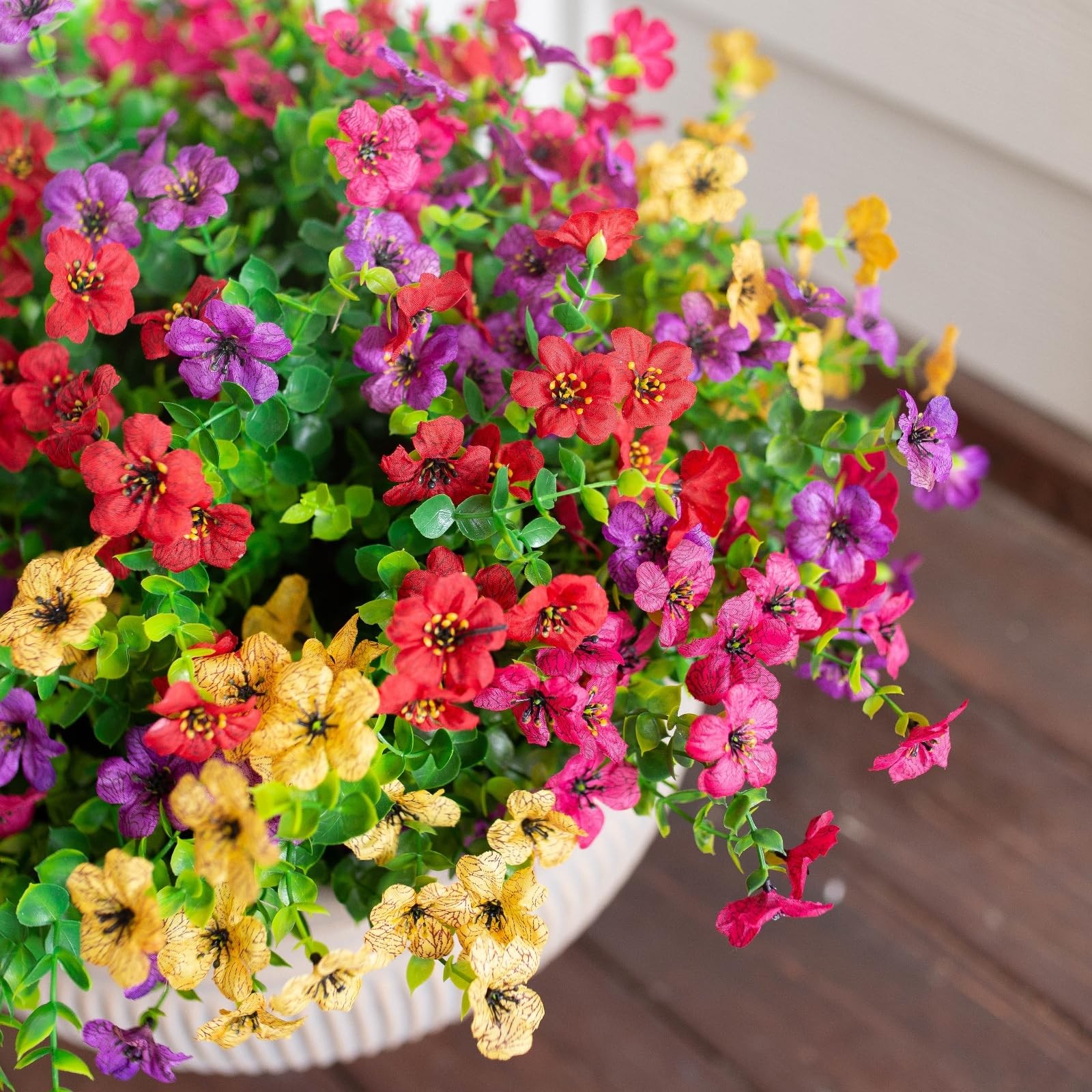 HyeFlora Artificial Flowers for Outdoor Indoor Garden Home Decoration Faux