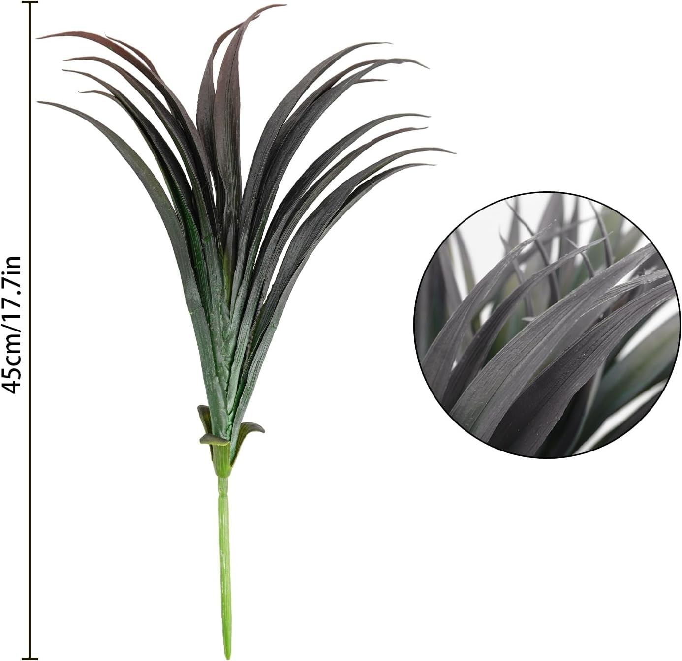 Artificial Fake Grass, 24 PCS Outdoor Faux Plastic Plants Greenery UV Resista…