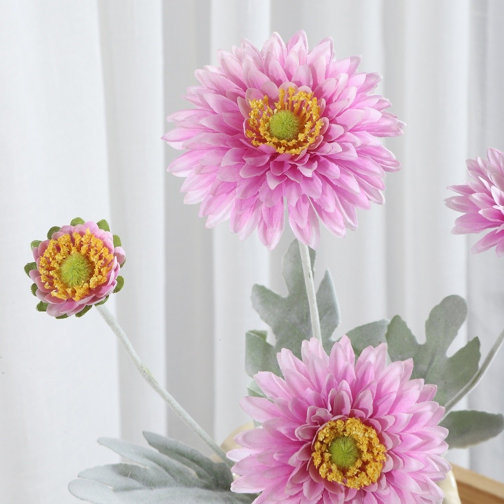 22.83in Pine Needle Style Chrysanthemum Artificial Flower Silk for material