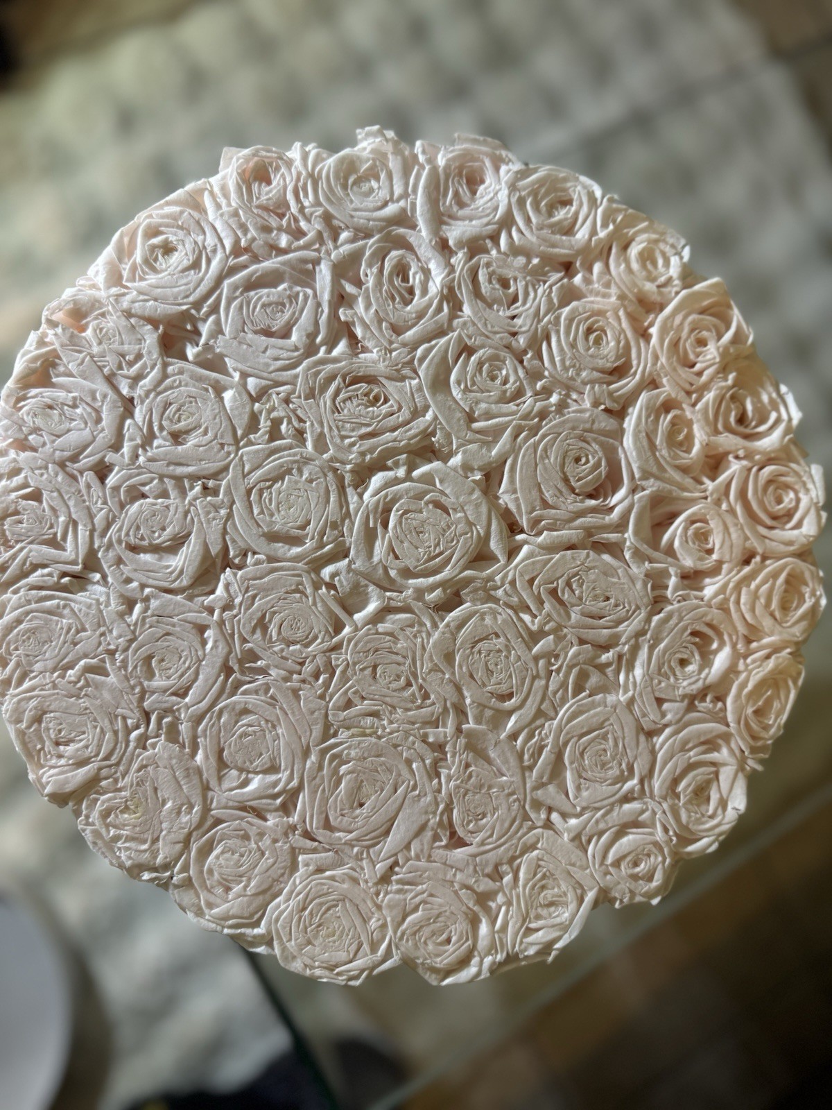 Venus Et Fleur Classic Round Rose Box Arrangement Pinkish Real Flowers