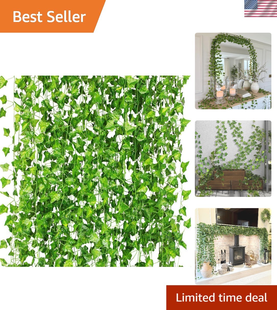 Lush 36-Pack Artificial Ivy Garland – Perfect for Weddings, Parties, and Décor