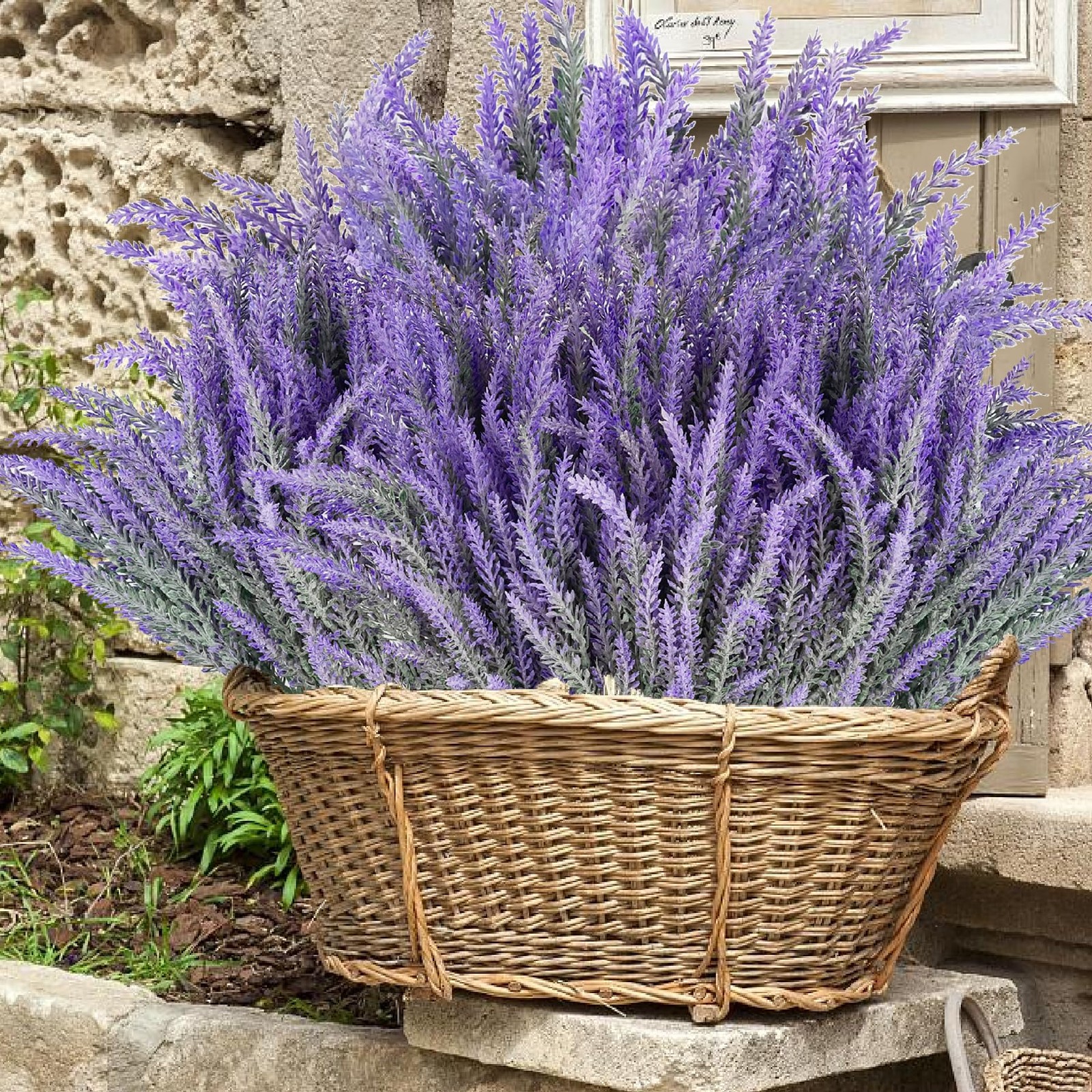 26 Bundles Lavender Fake Artificial Flowers, Faux Plastic Plants for Home Dec…