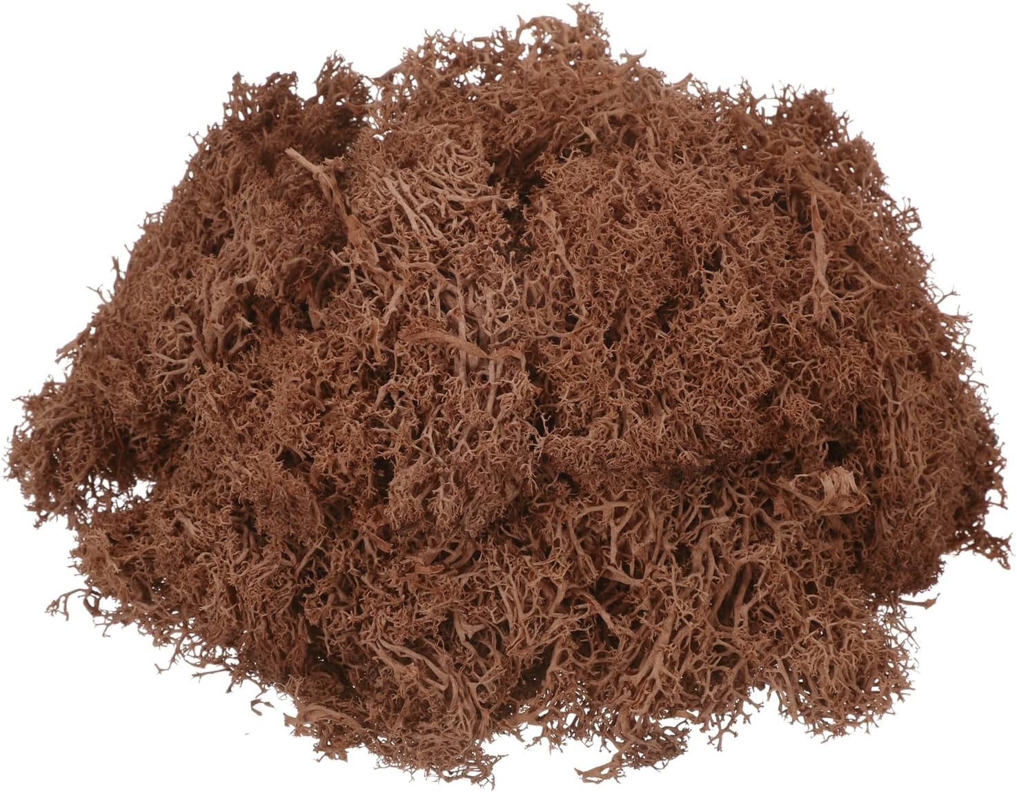 7.4oz Preserved Reindeer Moss, Coffee Brown Decorative Artificial Fake Moss for