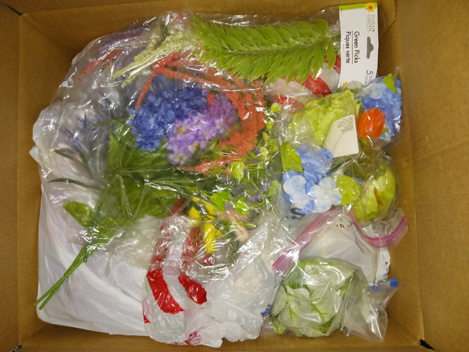 HUGE Assorted Lot Box of Artificial Faux Fake Flowers For Crafting Decor Display