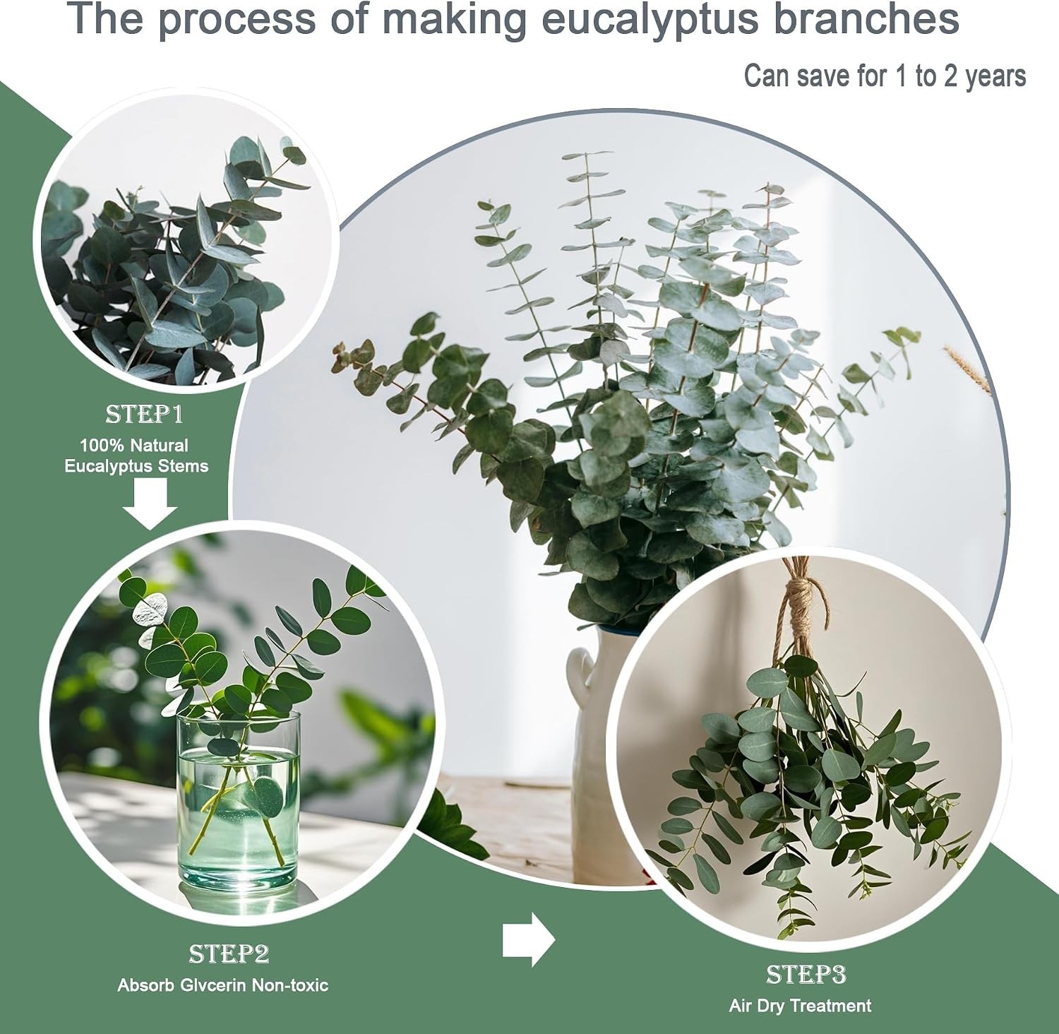 20Pcs Dried Eucalyptus Stems – Red, Real Long Eucalyptus, Dried Flowers for V…