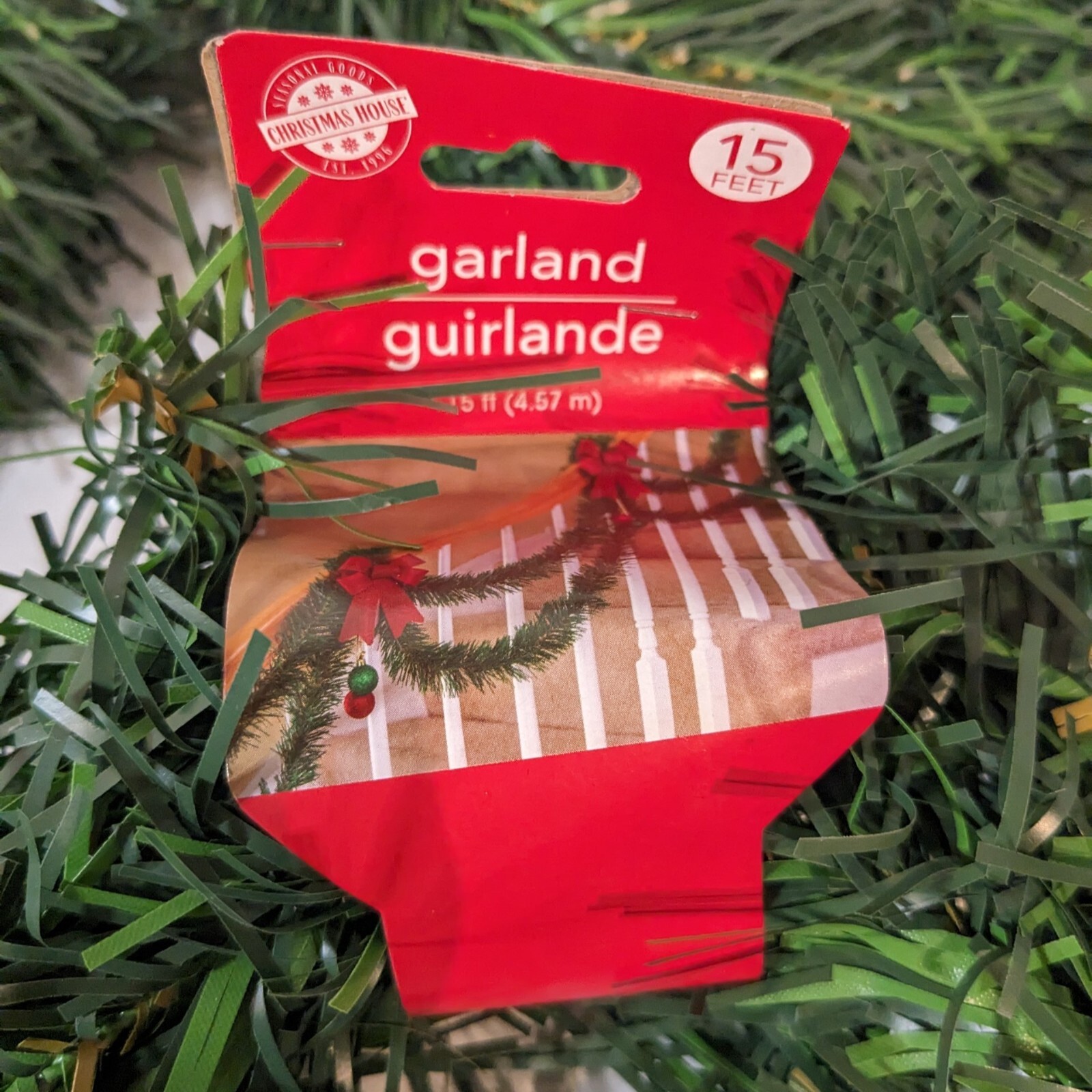Garland Green Christmas Tree, Holiday Set of 5, 4 New in Package, 1 Loose Piece