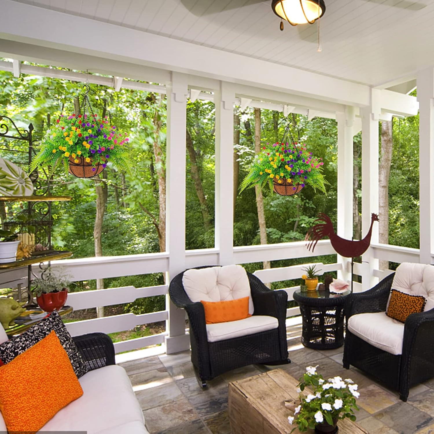 Premium UV-Resistant Faux Hanging Plants for Indoor & Outdoor Use