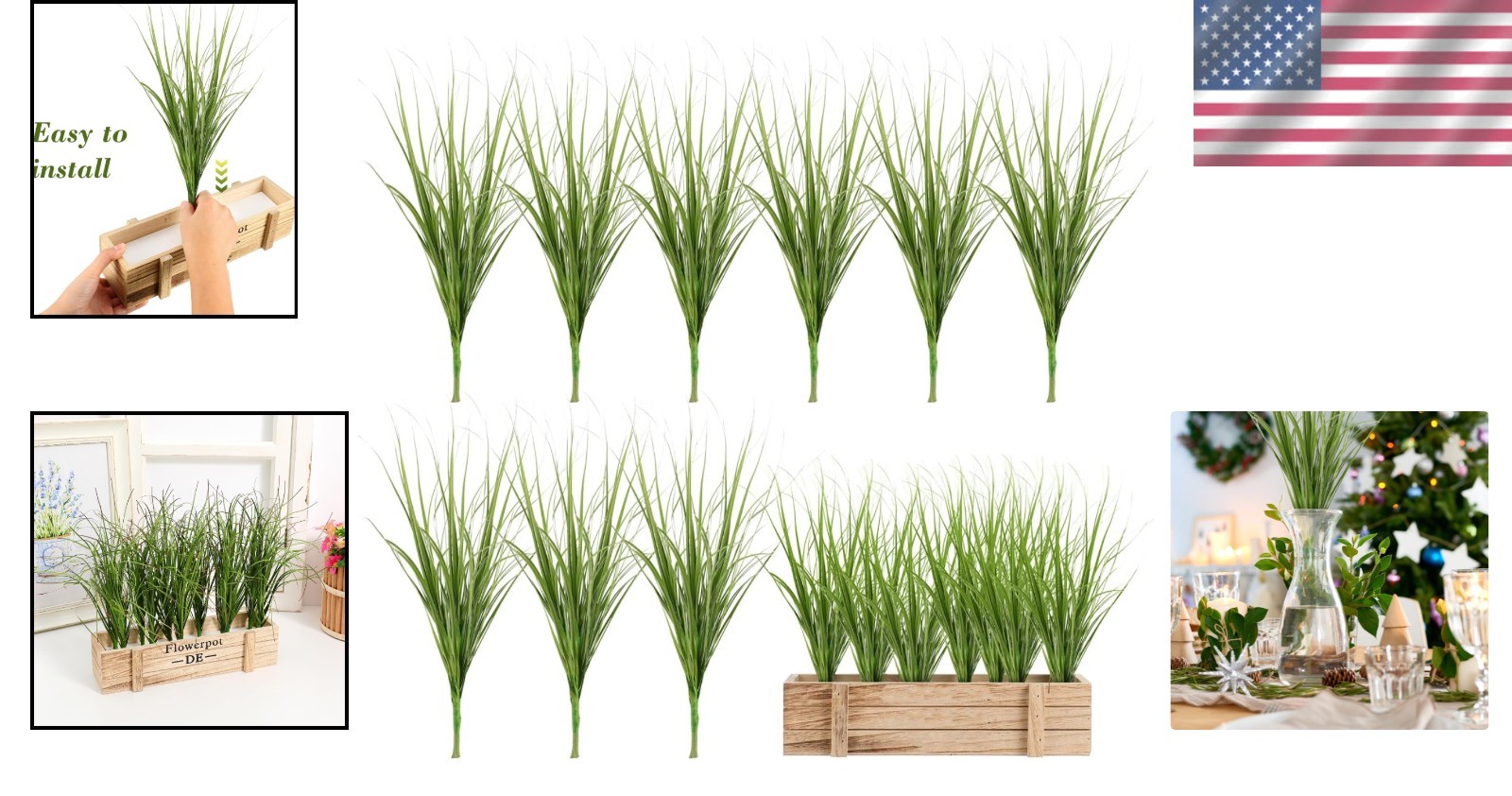 12Pcs Lifelike Artificial Grass Stems – Indoor Outdoor Decorative Greenery