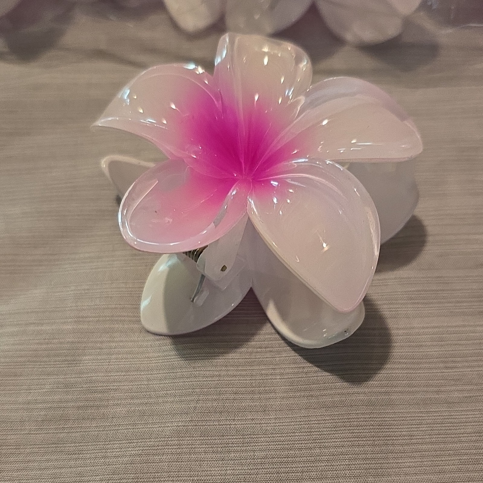 12 Pack of Pink and White floral hair clips