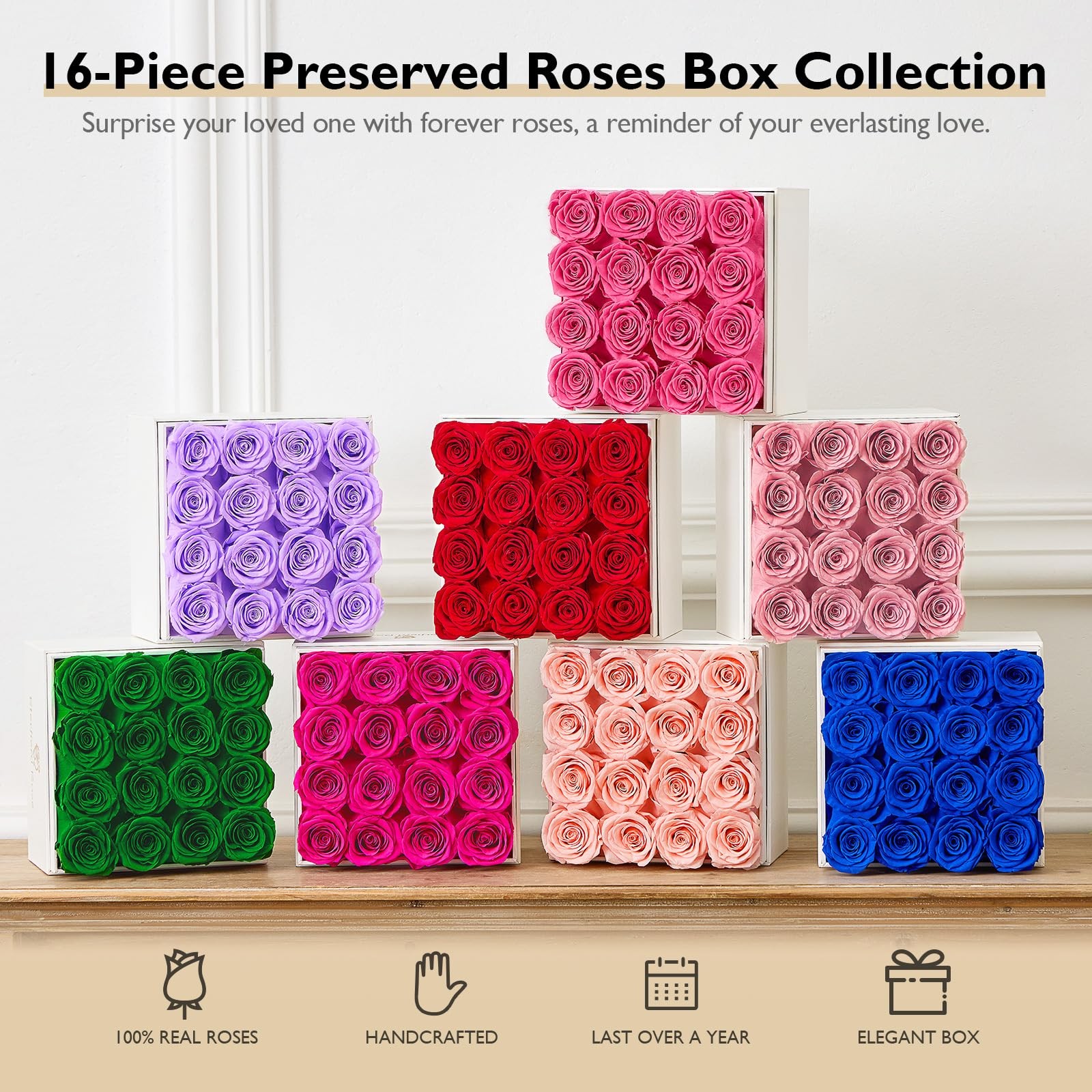Eterfield Preserved Roses That Last a Year Eternal Rose in a Box Real Rose