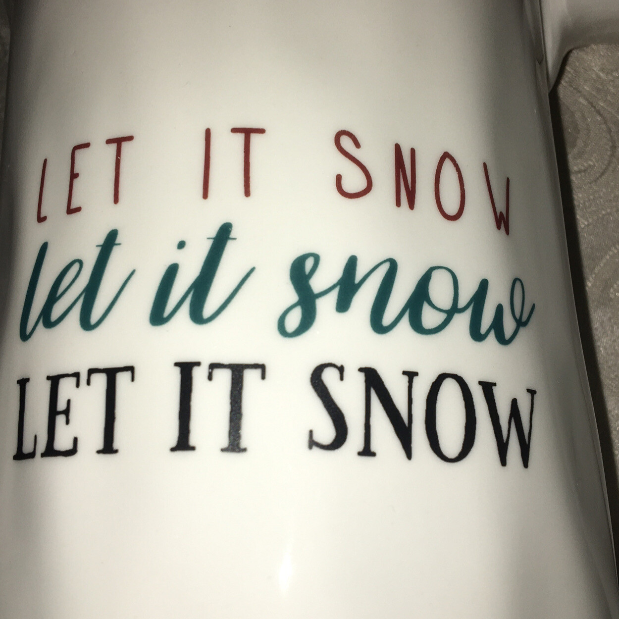 creative co-op ceramic 9 1/2 inch Let It Snow￼pitcher