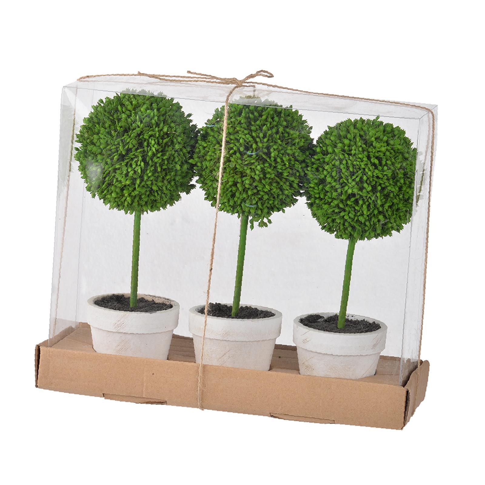 Decorative Faux Plants Set Plastic Topiary Home Office Green Plant Ornament for
