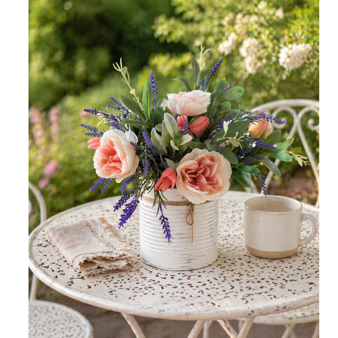 farmhouse floral arrangement spring table decor cottage flower centerpiece decor