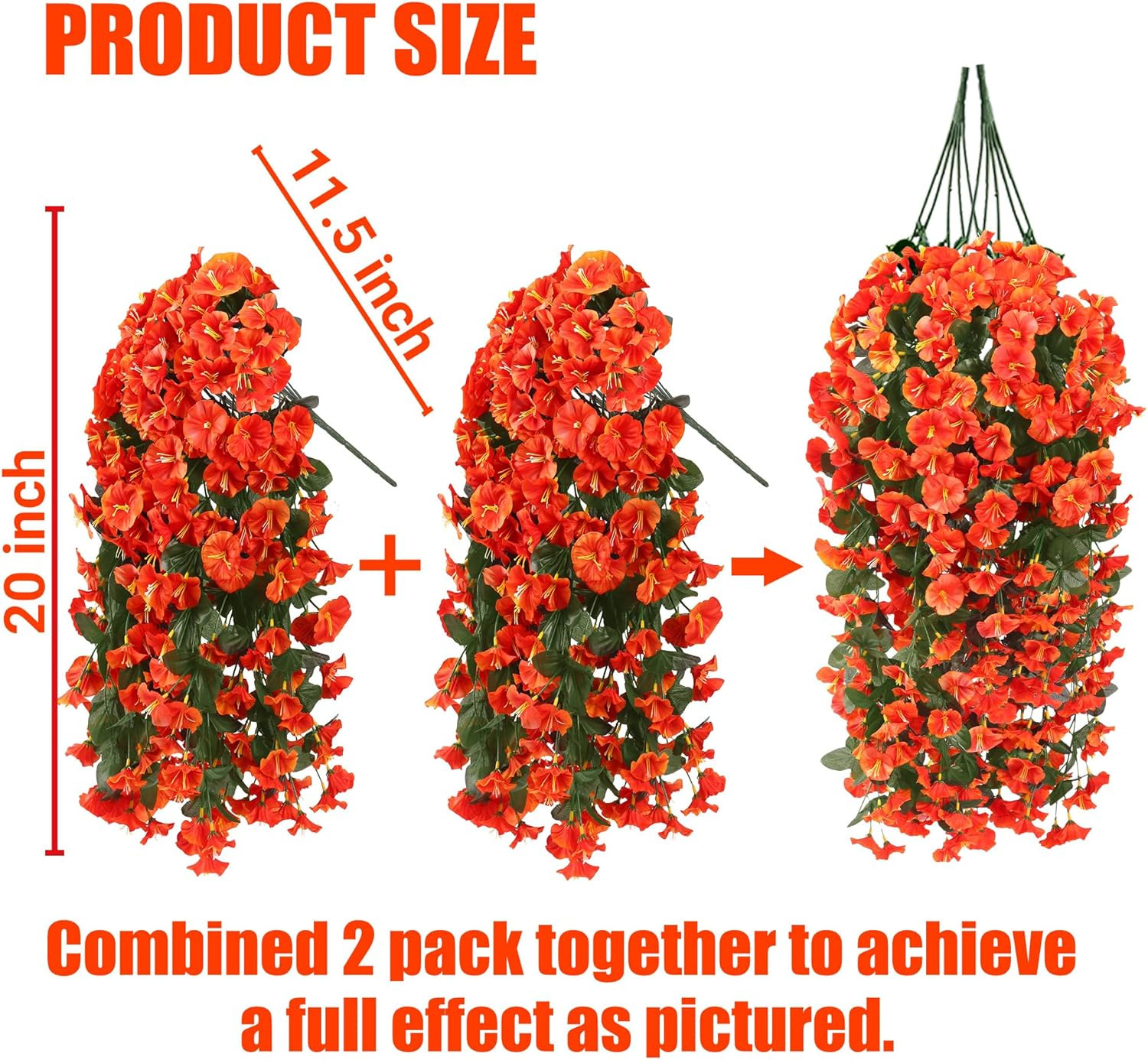 Artificial Fake Hanging Flowers Plants for Outdoor outside Spring
