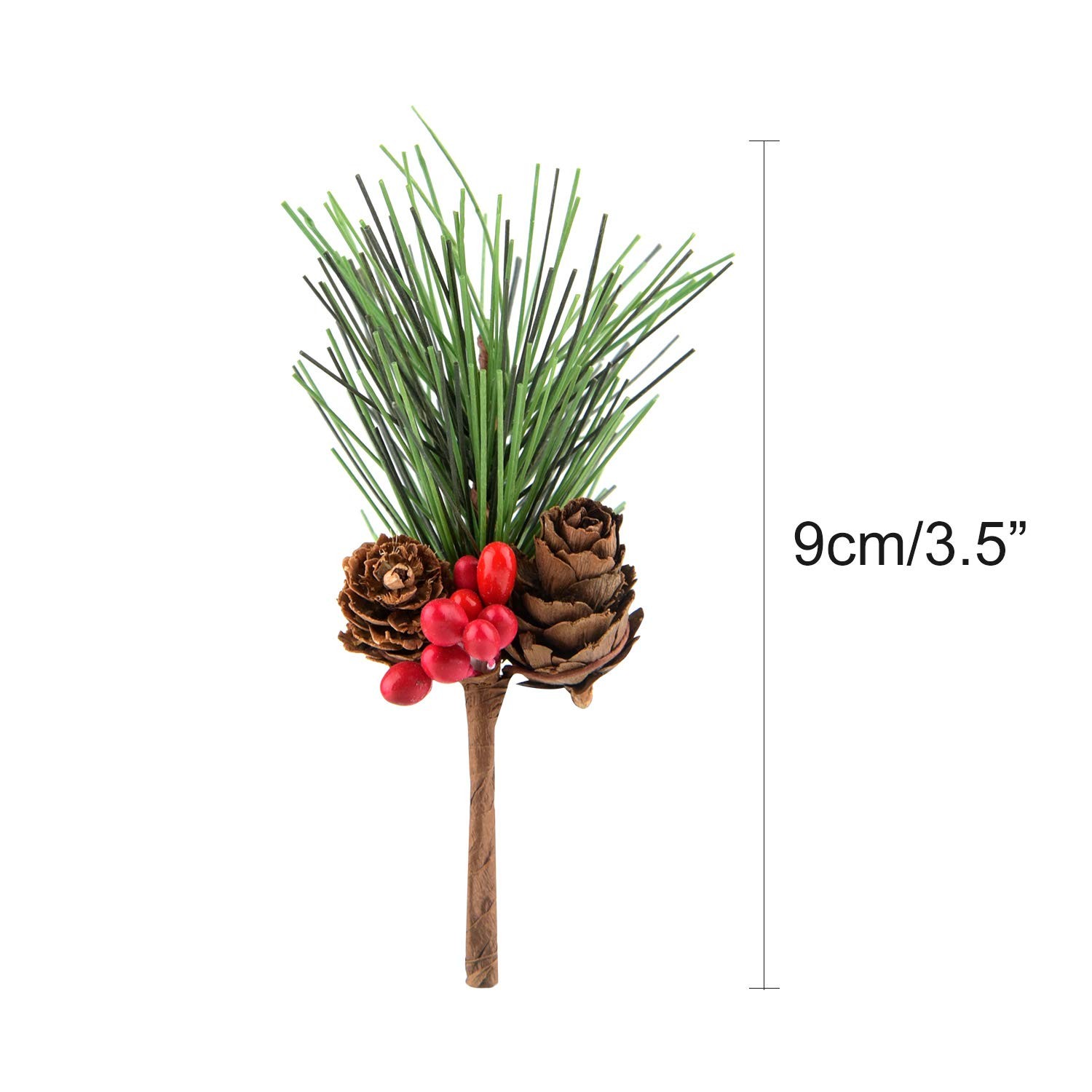 12 PCS Artificial Pine Cone Picks Decor Holly Berry Stems Picks for Christmas…