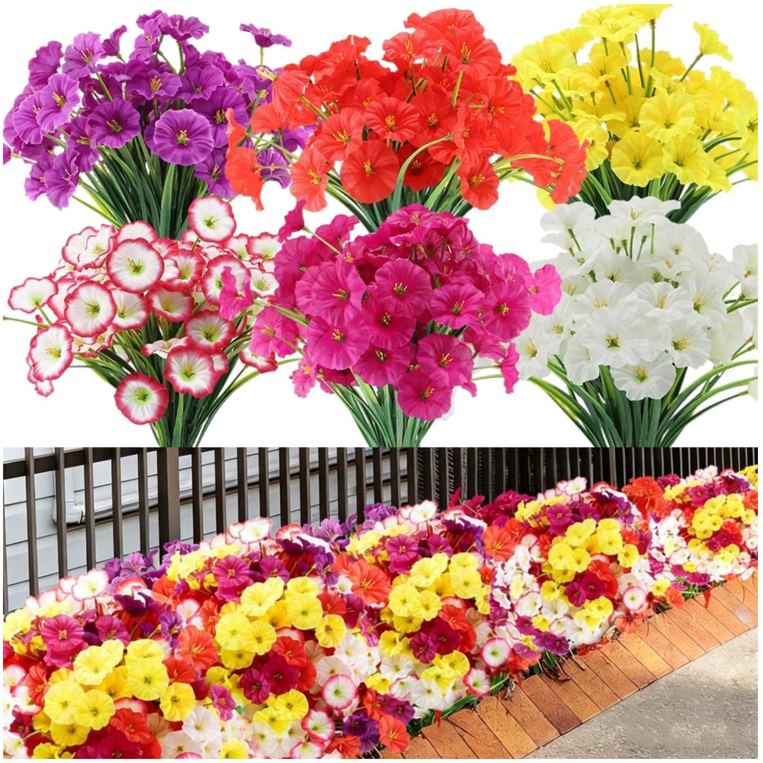Colorful Daisy Flowers – 30 Bundles UV Resistant Fake Plants