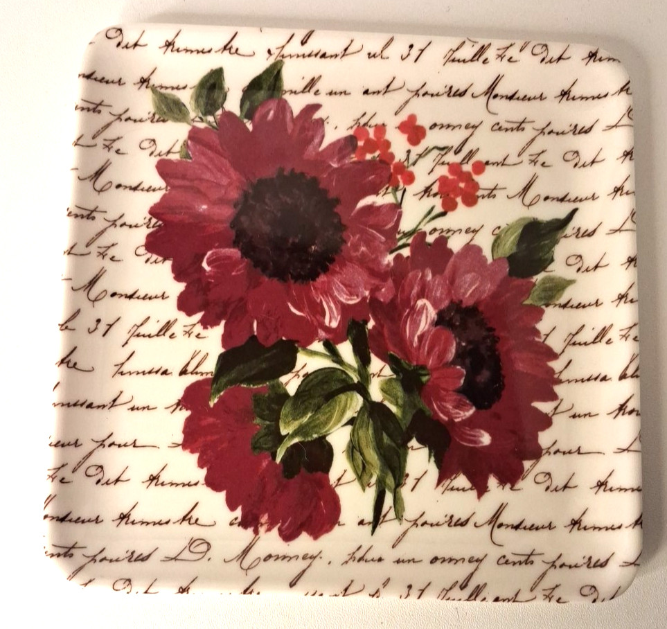 FLOWERSA rachel Ashell 4 Lot Plastic Plates Plants Cats Decorative Trinket…