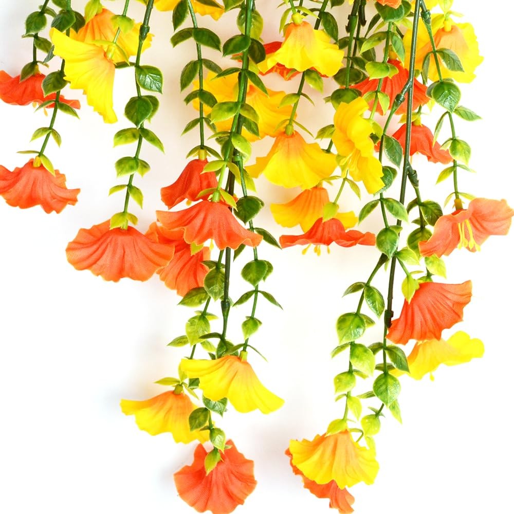 Artificial Fake Hanging Flowers Plants 2pack Faux Silk Daisy with Eucalyptus …