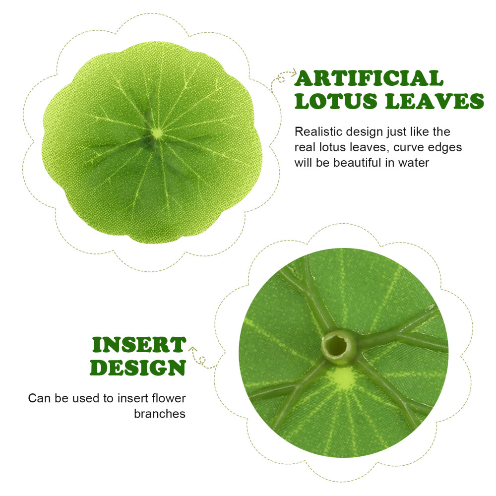 30PCS Artificial Lotus Leaves Realistic Water Lily Pads Plastic Lotus Leaves