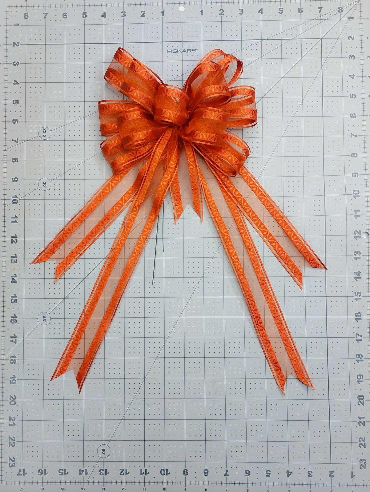 Rust Sheer with Satin Stripe Bow, Size Small