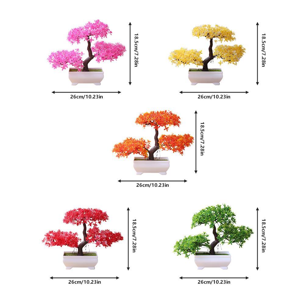 Bonsai Simulation Artificial Plants Flowers In Pots Home Office Fake Tree Decor