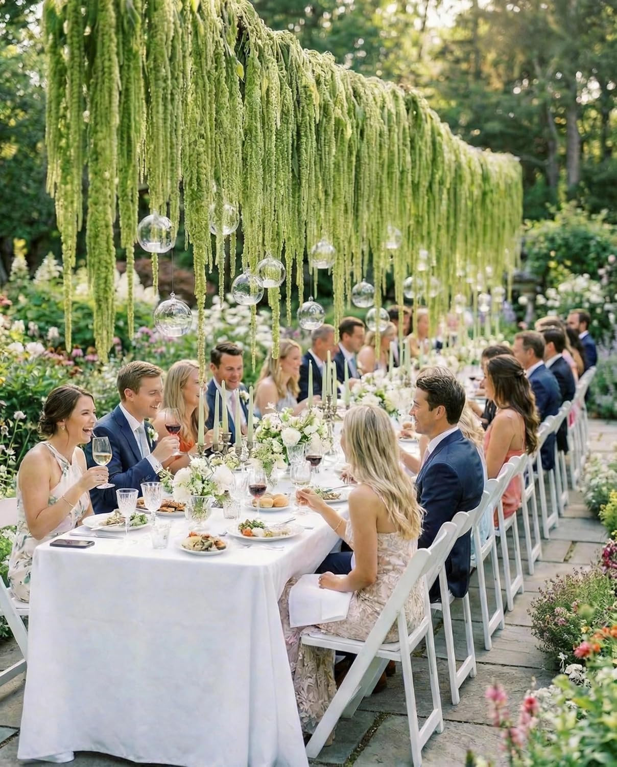 Silva Loup 24Pcs Dried Wisteria Flowers – 30″ Bleached Green Vine Decor