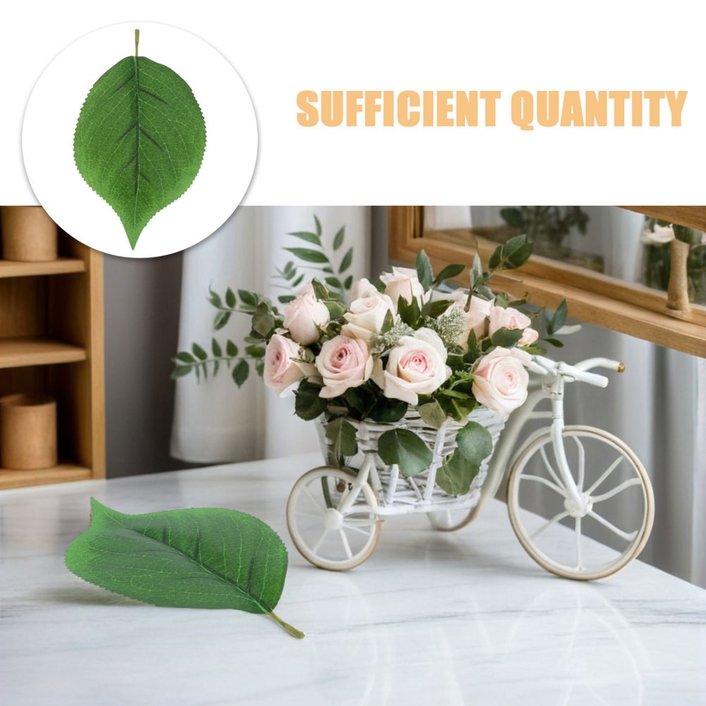 30Pcs Flexible Green Faux Leaves for Crafting Wedding Bouquets and DIY Decor