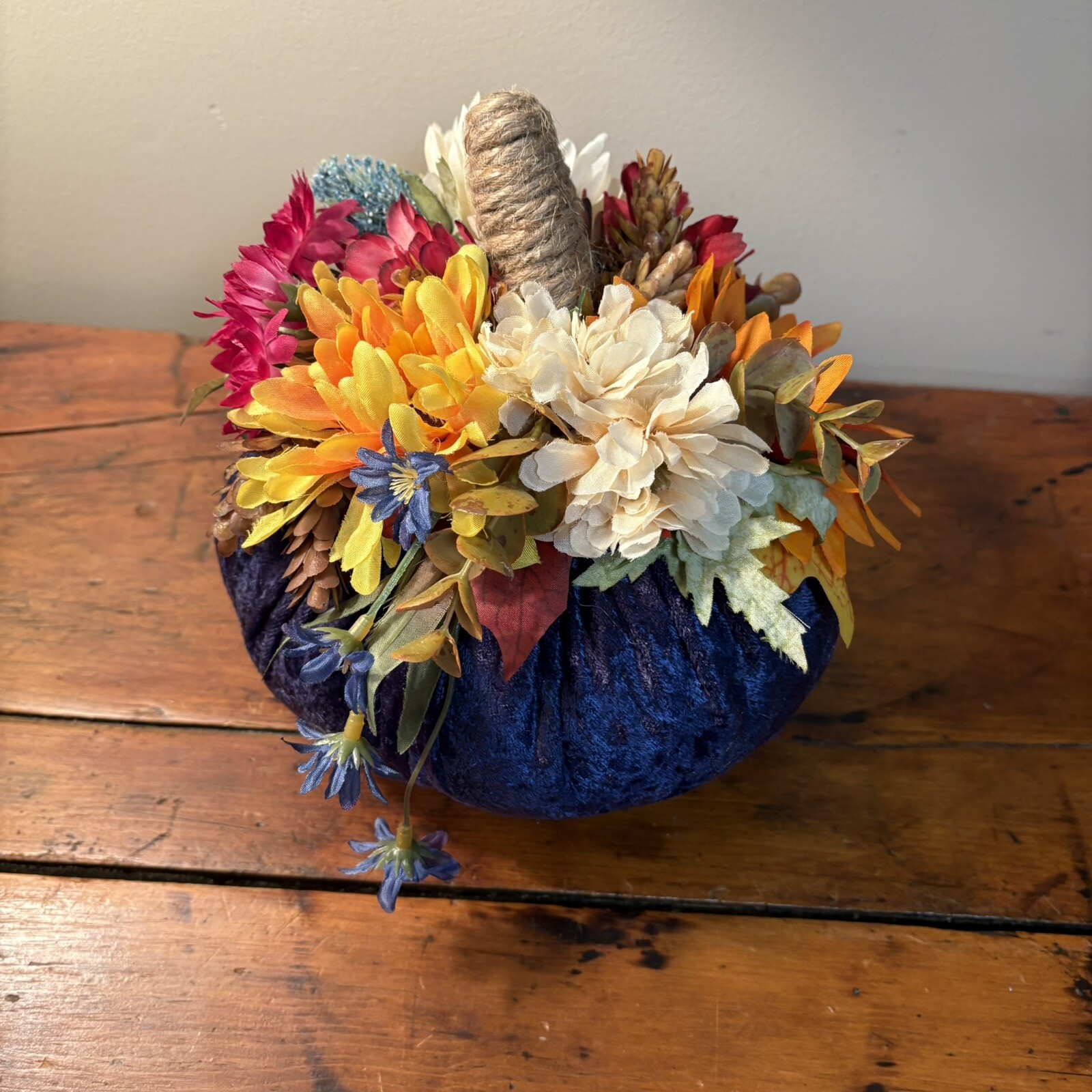 Floral Centerpiece Natural And Synthetic Flowers Round Colorful Home Decor