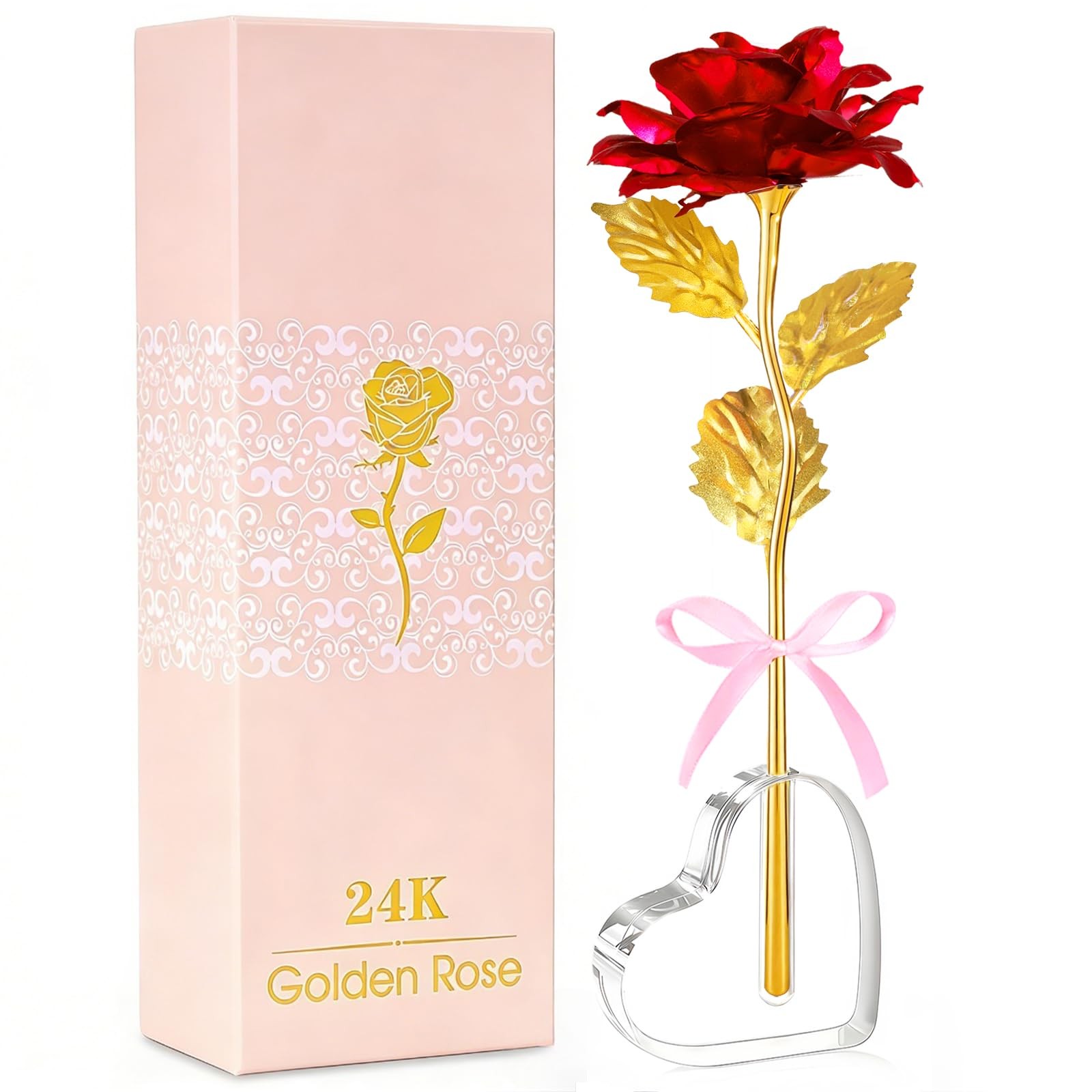 Mothers Day Mom Gifts for Grandma, Artificial Forever Flowers Galaxy Glass Et…