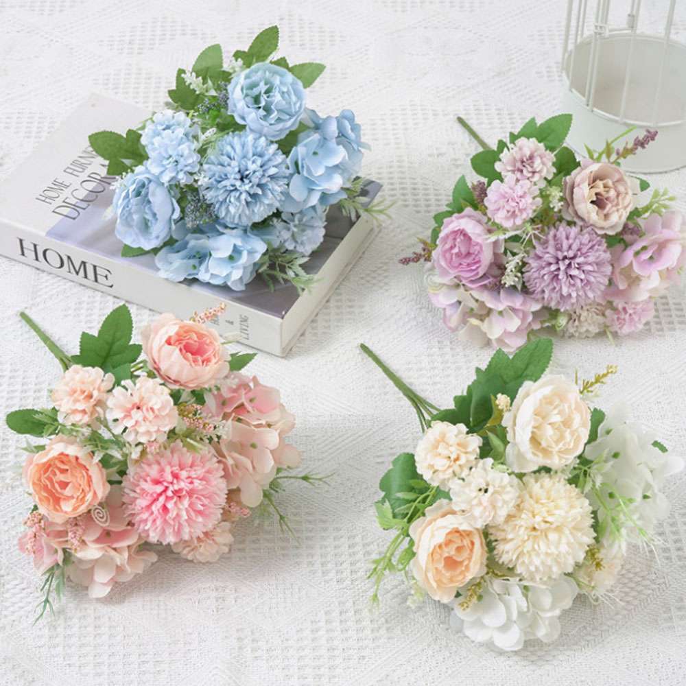 1/2PCS Artificial Silk Peony Fake Flowers Bunch Bouquet Home Wedding Party Decor