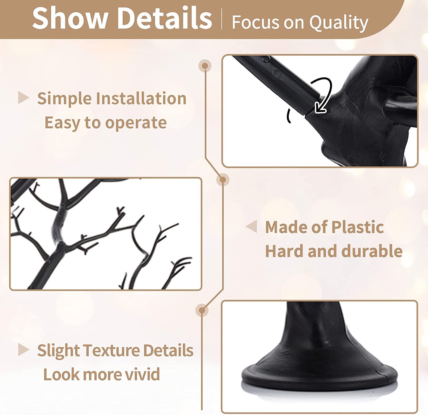 Tree Branch Decoration 30″/76cm Wedding Centerpieces for Tables Black 1 Pc