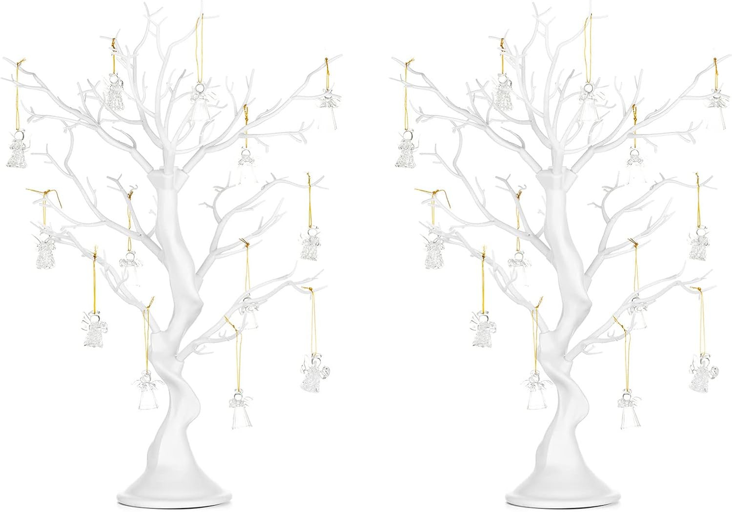 Nuptio Artificial Trees Decorative Trees: 2 Pcs White 22.8in H – 2 Pcs,