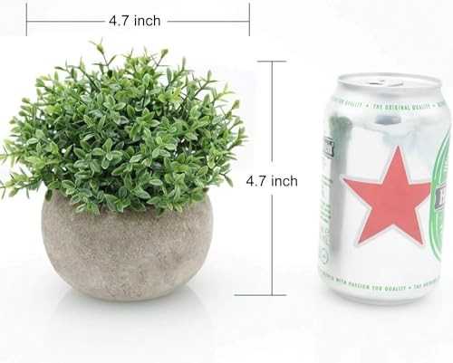 Mini Sage Potted Boxwood Topiary Artificial Plants for Home Decor Green
