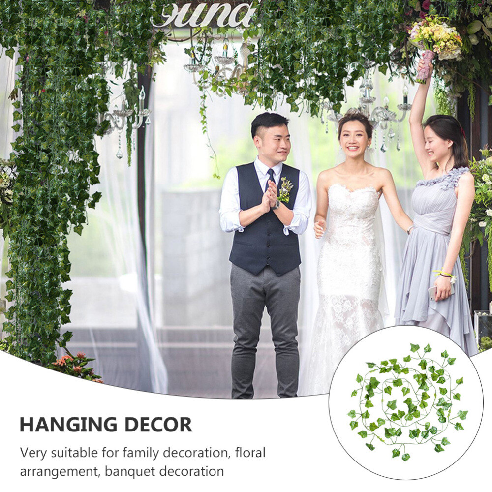 12 Pcs Decoration for Vines Fake Plants Green Leaves Office