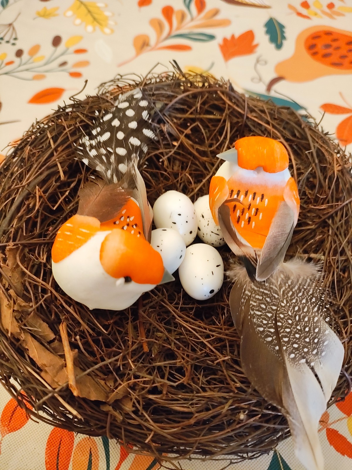 Artificial Faux Bird’s Nest with 2 Bird’s and Eggs.