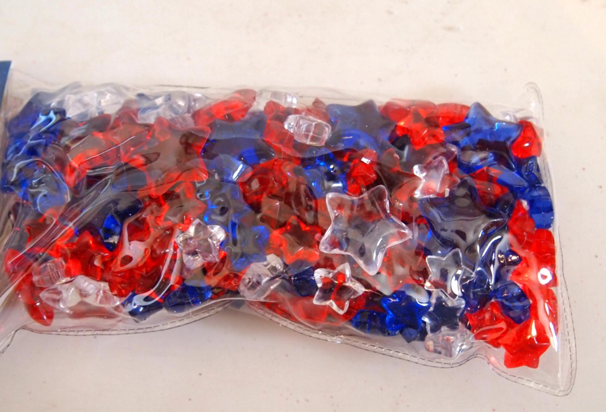 6.34 OZ Bag Acrylic Patriotic STAR July 4TH Gem Table Scatter Vase Filler NEW