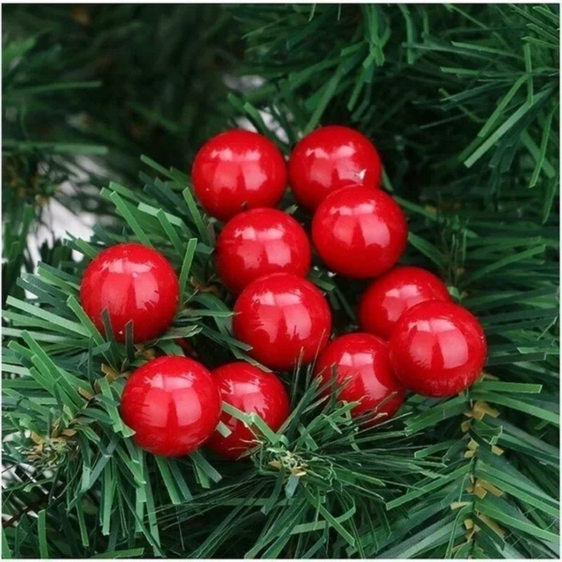 500/50Pcs Mini Artificial Red Berries DIY Floral Wreath Ornament Fake Berry Cher
