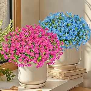 16 Pcs Artificial Flowers for Outdoors Decoration, Mixed | Fake silk flowers, UV