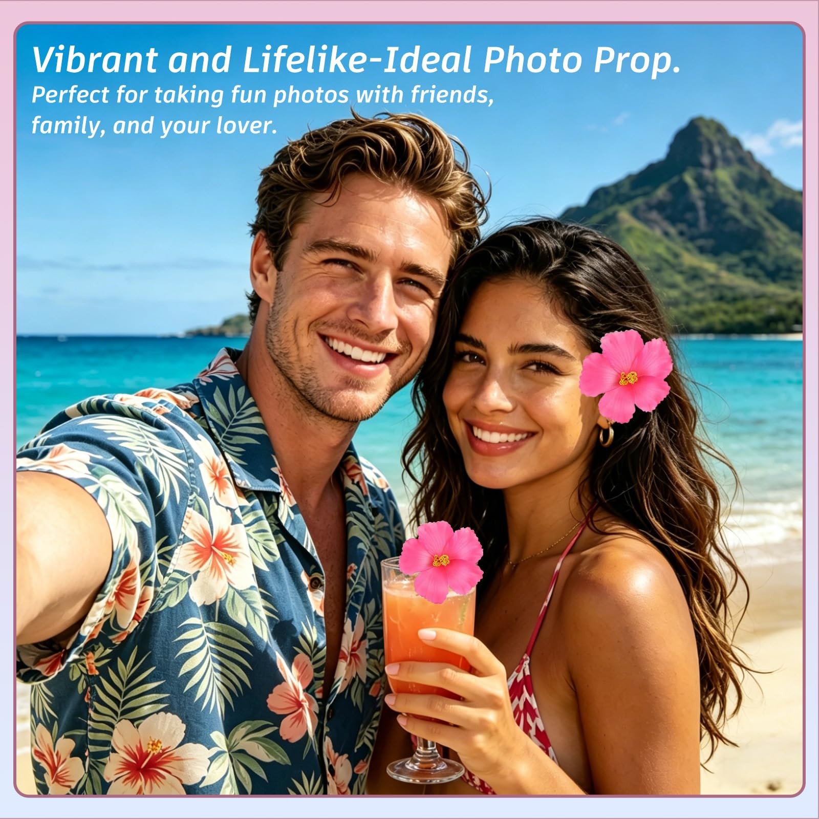 10PCS Hawaiian Faux Flowers Hibiscus Flowers Decor Artificial Hibiscus Flower…